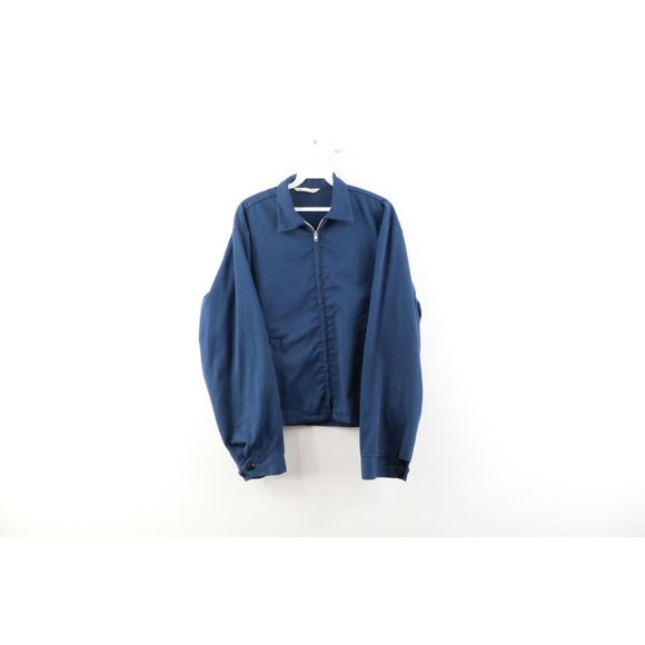 Vintage 60s Big Mac Mens Size Medium Faded Work Mechanic Jacket Navy Blue USA